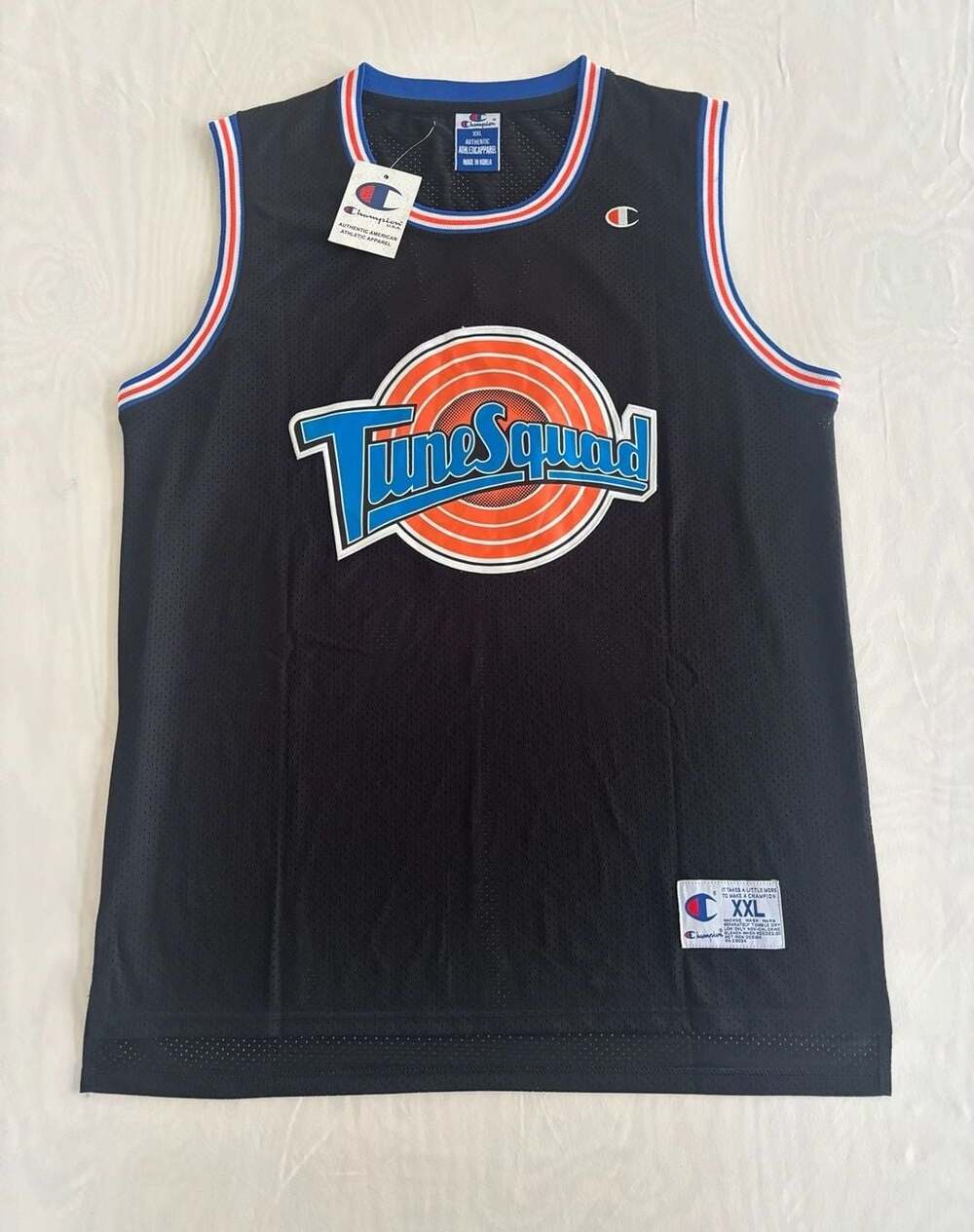 Vintage 90s Champion Space Jam Tune Squad Bugs Bunny #1 Black Jersey XXL